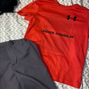 Under Armour Shirt and shorts set. Boys size 5